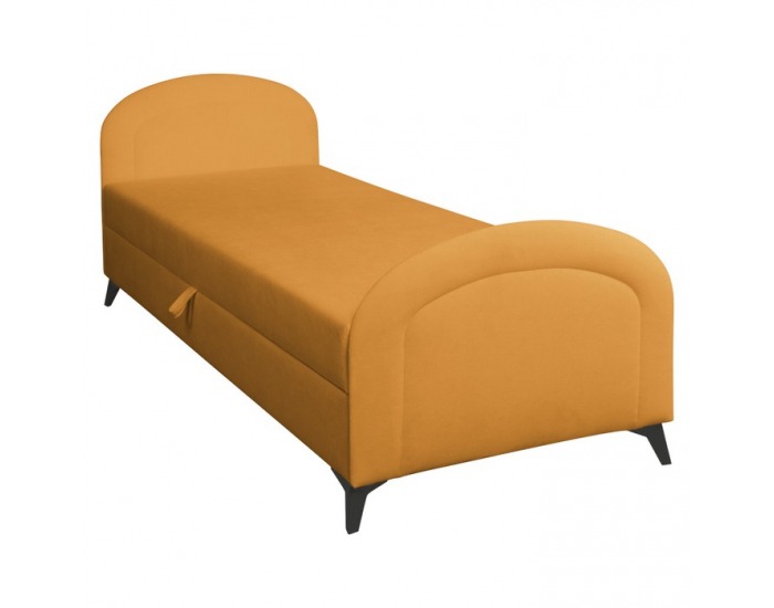 Čalúnená jednolôžková posteľ (váľanda) Pigo - horčicová