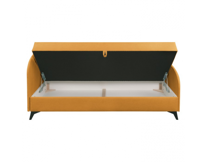 Čalúnená jednolôžková posteľ (váľanda) Pigo - horčicová