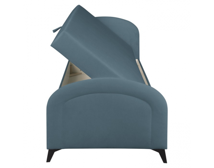 Čalúnená jednolôžková posteľ (váľanda) Pigo - modrá