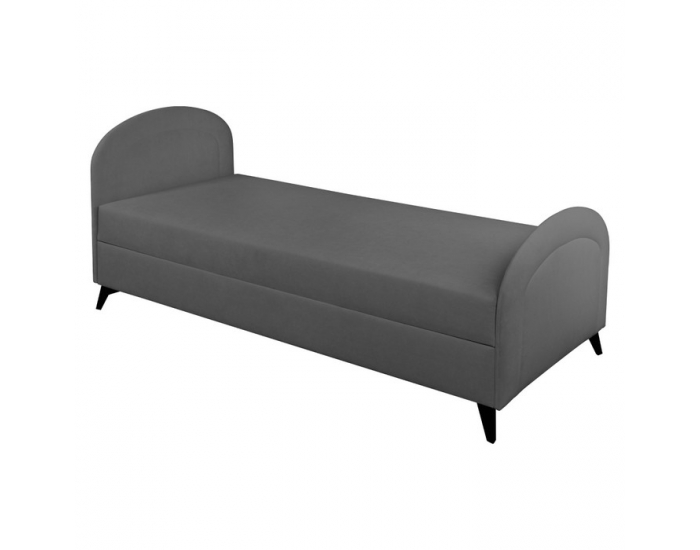 Čalúnená jednolôžková posteľ (váľanda) Pigo - sivá