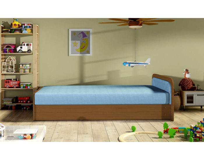 Jednolôžková posteľ (váľanda) s úložným priestorom Pinerolo 80 P - svetlomodrá
