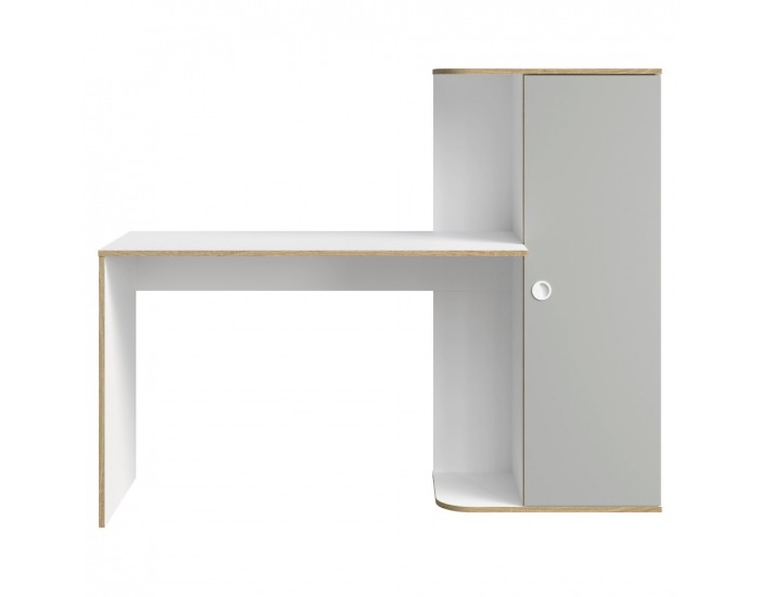 PC stolík so skrinkou Pinio 1D - biela / sivá