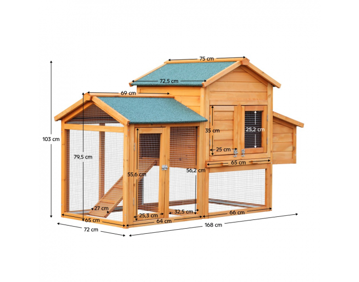 Kurník pre sliepky Pipon - hnedá / zelená