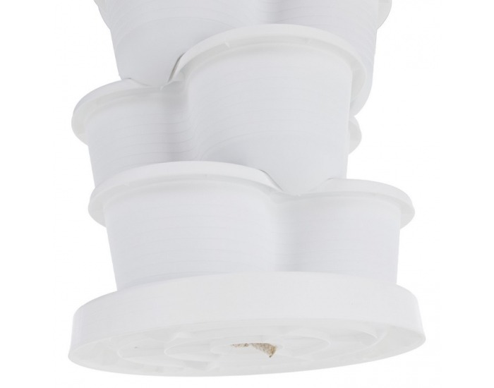 Kaskádový stohovateľný kvetináč (6 ks) Pixelt - biela