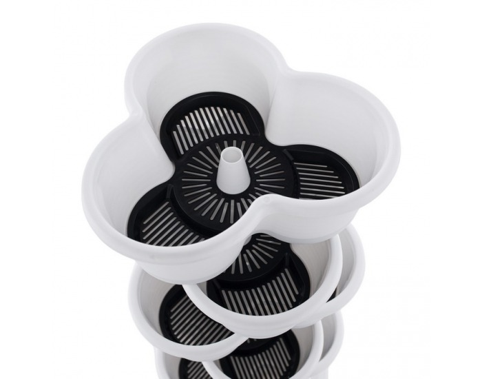 Kaskádový stohovateľný kvetináč (6 ks) Pixelt - biela