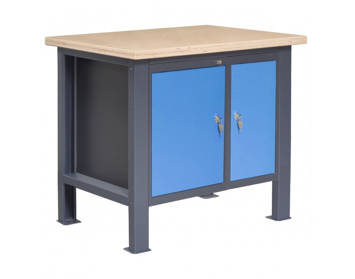 Pracovný stôl PL01L/P1P9 - grafit / modrá