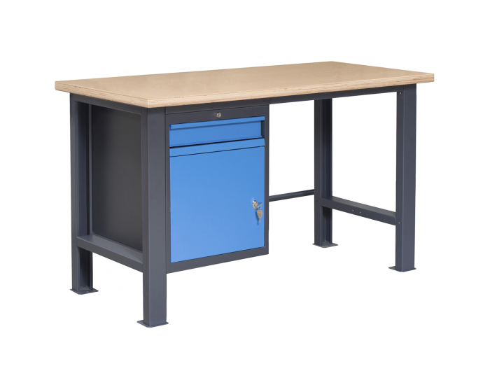 Pracovný stôl PL02L/P2 - grafit / modrá
