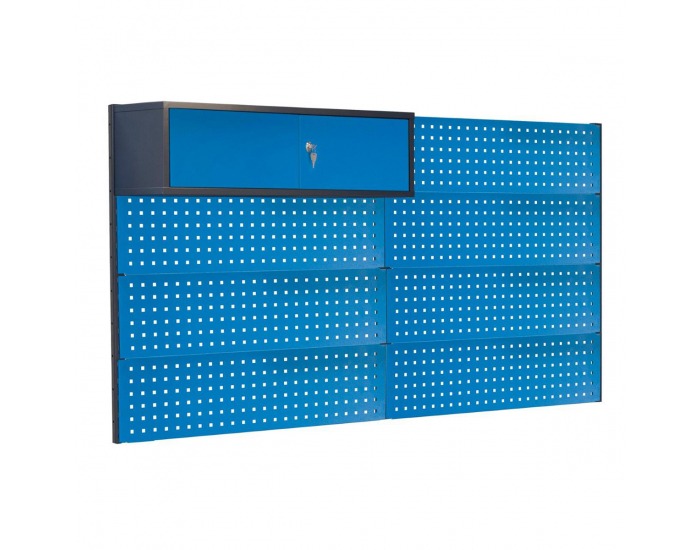 Nadstavba k pracovnému stolu so skrinkou PL03/7T/1S - grafit / modrá