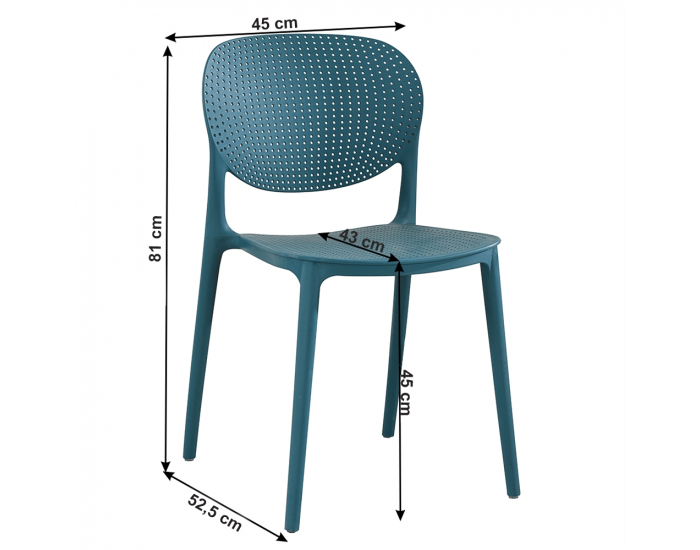 Plastová stolička Fedra - modrá