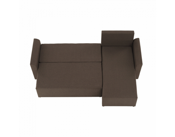 Rohová sedačka s rozkladom a úložným priestorom Play L/P - hnedá