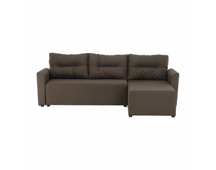 Rohová sedačka s rozkladom a úložným priestorom Play L/P - hnedá