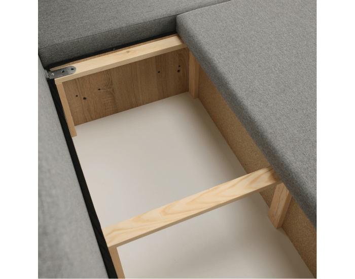 Rohová sedačka s rozkladom a úložným priestorom Play L/P - sivá