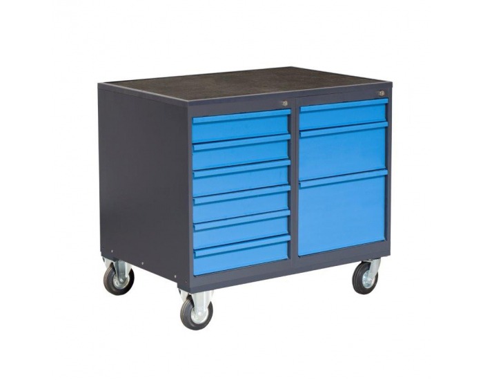 Dielenský vozík na kolieskach so zámkom PLW01G/P3P5 - grafit / modrá