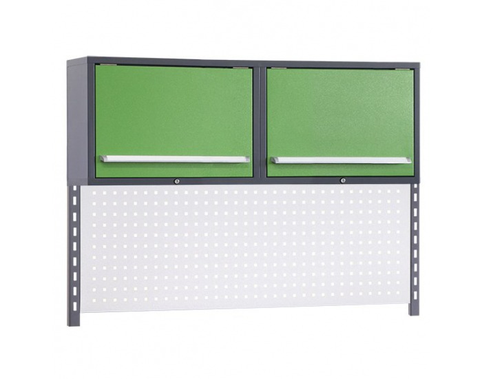 Nadstavba k pracovnému stolu so skrinkou PNSS02/2M/S - svetlosivá / zelená