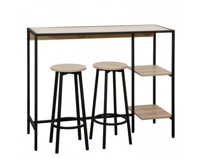 Barový set Pohos 1+2 - dub / čierna