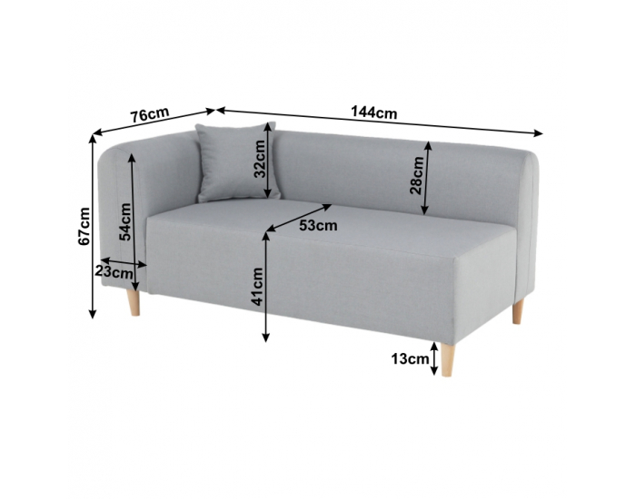 Pohovka Broken L - sivá