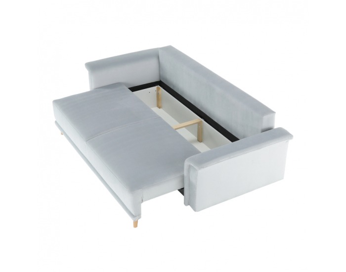 Rozkladacia pohovka s úložným priestorom Ariana - svetlosivá / ružová / tmavomodrá