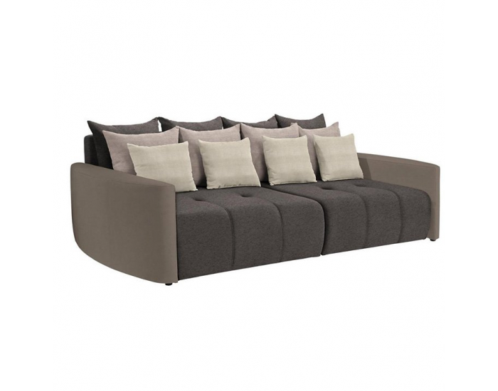 Rozkladacia pohovka s úložným priestorom Porto - sivohnedá taupe / svetlohnedá / krémová