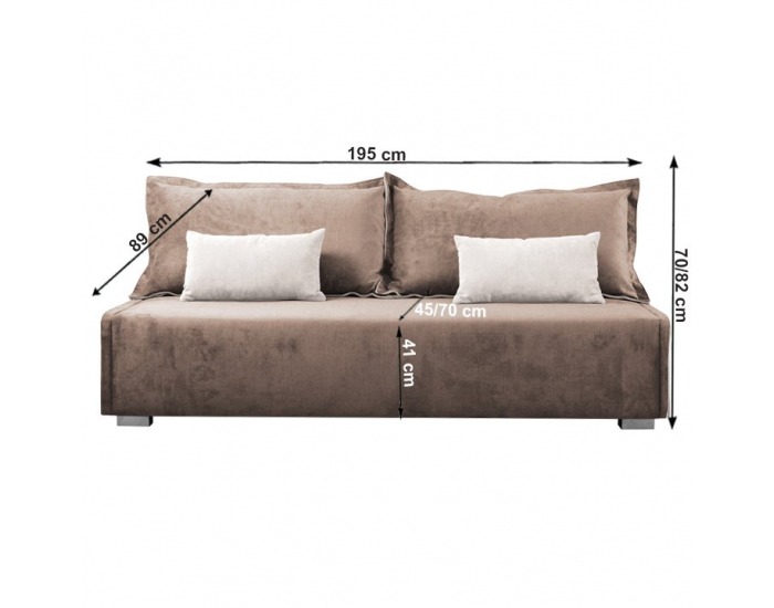 Rozkladacia pohovka s úložným priestorom Tabir - hnedá / svetlohnedá