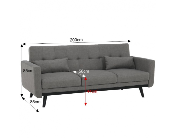 Rozkladacia pohovka Arkadia - sivá / čierna