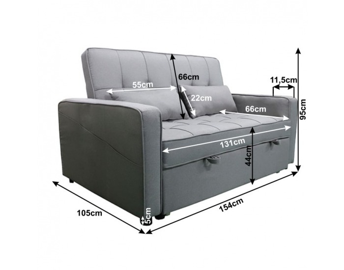 Rozkladacia pohovka Frenka Big Bed - sivá