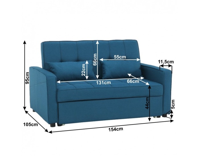 Rozkladacia pohovka Frenka Big Bed - tyrkysová