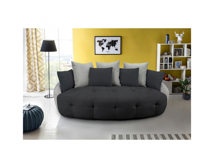 Pohovka Vildan - čierna / biela / svetlosivá