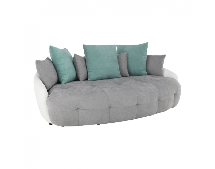 Pohovka Vildan - sivá / biela / tyrkysová