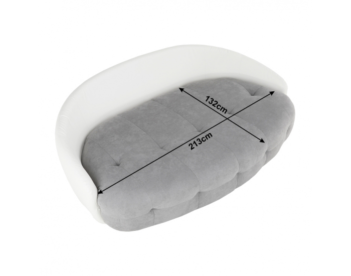 Pohovka Vildan - sivá / biela / tyrkysová