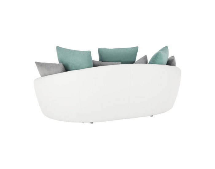 Pohovka Vildan - sivá / biela / tyrkysová