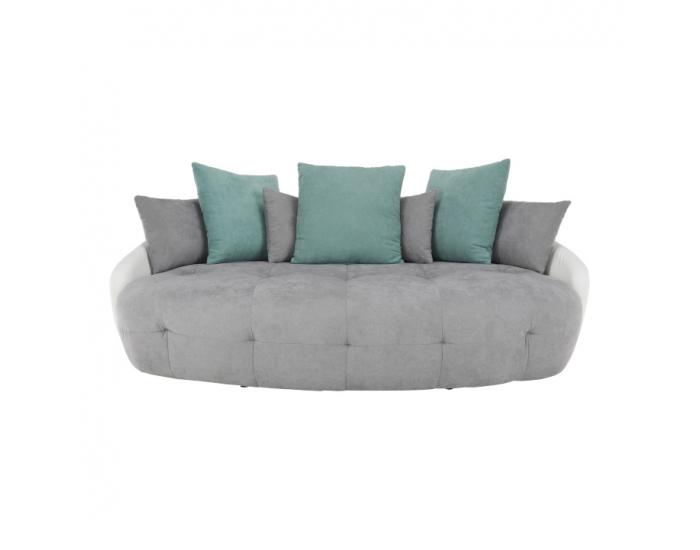 Pohovka Vildan - sivá / biela / tyrkysová