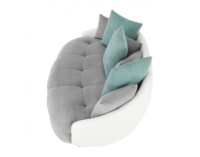 Pohovka Vildan - sivá / biela / tyrkysová