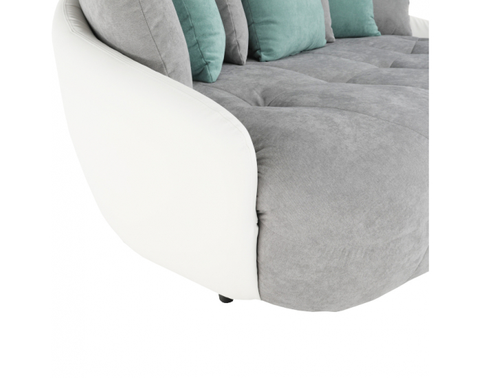 Pohovka Vildan - sivá / biela / tyrkysová