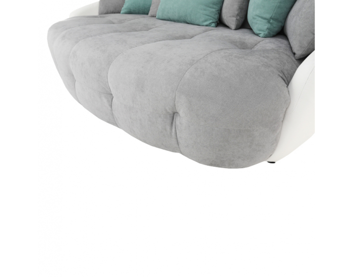 Pohovka Vildan - sivá / biela / tyrkysová