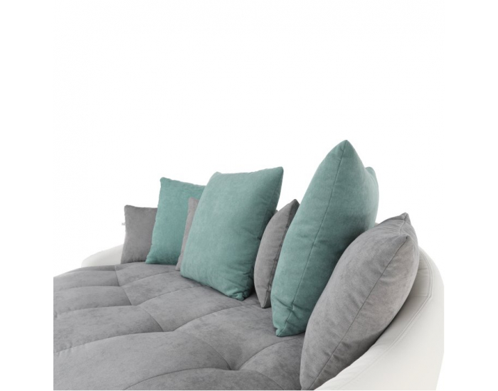 Pohovka Vildan - sivá / biela / tyrkysová