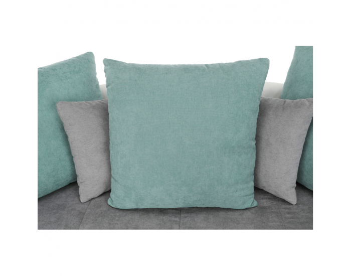 Pohovka Vildan - sivá / biela / tyrkysová