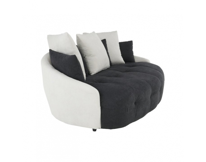 Pohovka Vildan - čierna / biela / svetlosivá