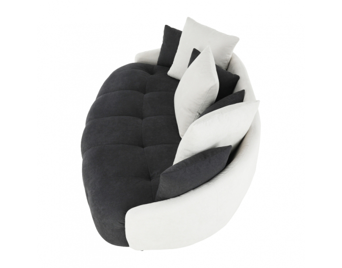 Pohovka Vildan - čierna / biela / svetlosivá