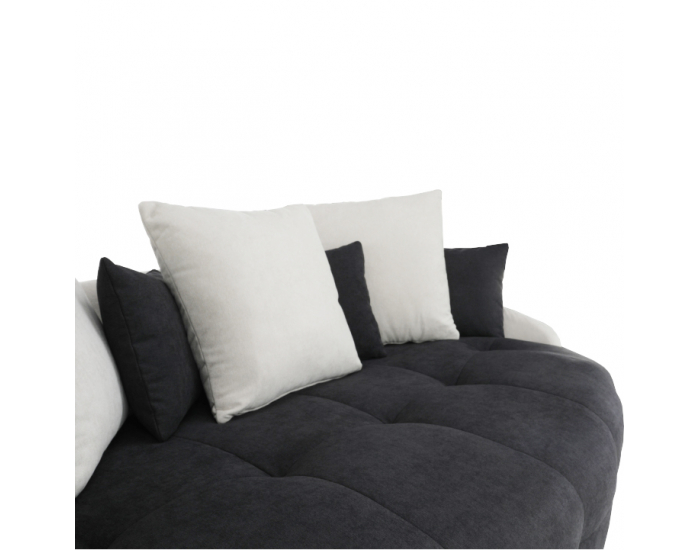 Pohovka Vildan - čierna / biela / svetlosivá