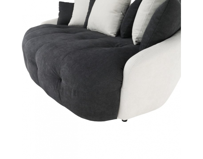 Pohovka Vildan - čierna / biela / svetlosivá