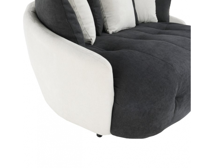 Pohovka Vildan - čierna / biela / svetlosivá