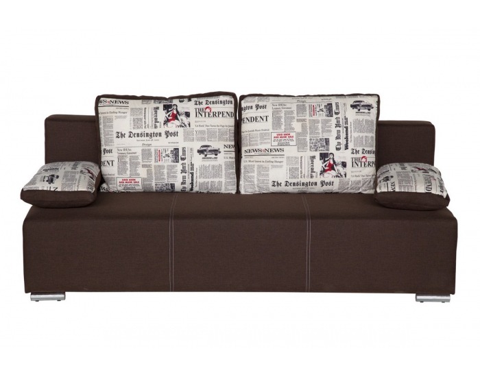 Rozkladacia pohovka s úložným priestorom Xara - šenil hnedý (Savana) / text