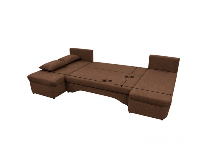 Rohová sedačka U s rozkladom Polaris U Uni L/P - hnedá / béžová