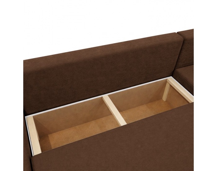 Rohová sedačka U s rozkladom Polaris U Uni L/P - hnedá / béžová