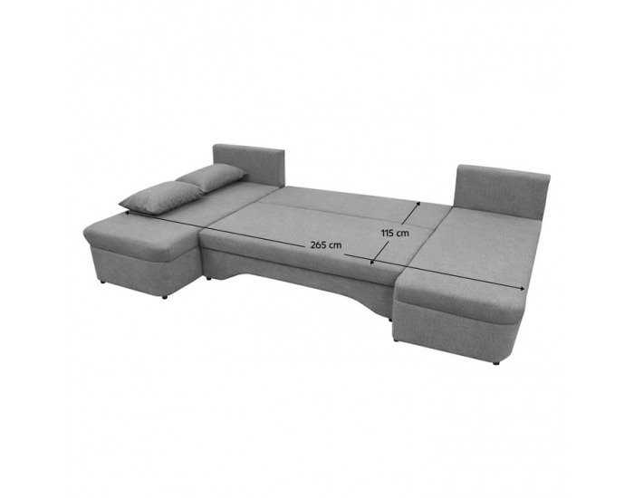 Rohová sedačka U s rozkladom Polaris U Uni L/P - sivá