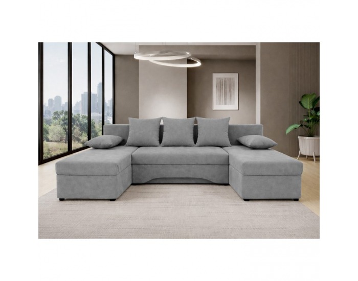 Rohová sedačka U s rozkladom Polaris U Uni L/P - sivá