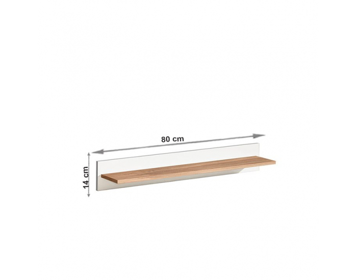 Polica Knox E11 - biela / orech select