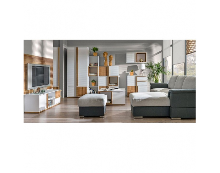 Polica Knox E11 - biela / orech select