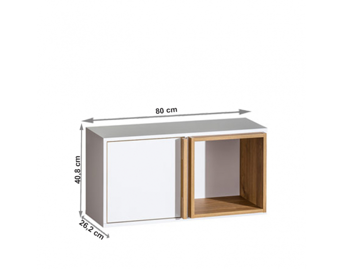 Polica Knox E9 - biela / orech select