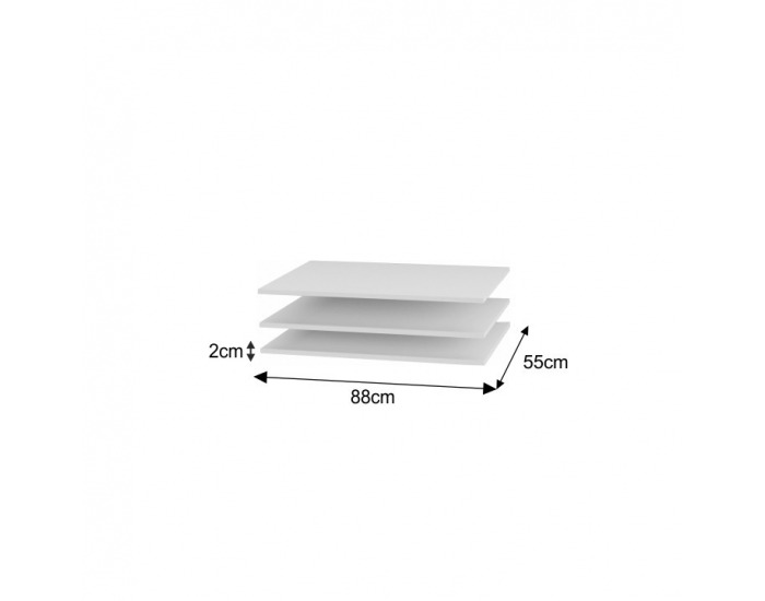 Police do šatníkovej skrine (3 ks) Pietro - biela